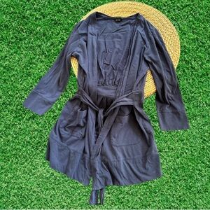 Theory Blue Wrap Front Blouse size Medium